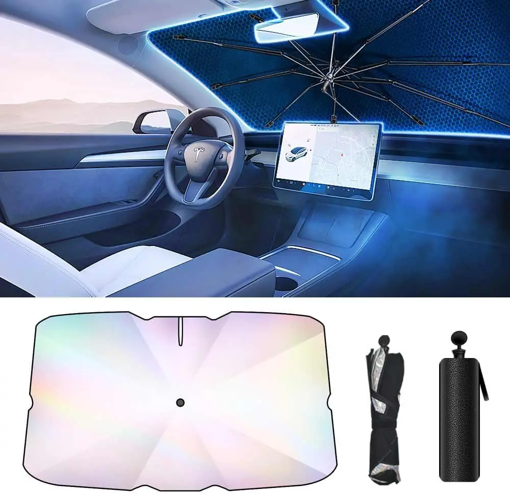 Umbrella Sunshade For Car Windshield Reflector Heat and UV Rays to Keep Vehicle Cool Foldable Car Umbrella Cover Fit for Front
