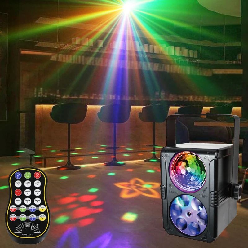 Disco Light Party Lights Sound Activated Stage Laser Lights Remote Control USB Disco DJ Strobe Light Rotating with Patterns Wedding Birthday disco ball light led stage light