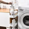 3/4 Tier Movable Gap Storage Rack Rolling Utility Cart Storage Shelf Kitchen Bathroom Slim Slide Organizer Shelf Livingroom 4