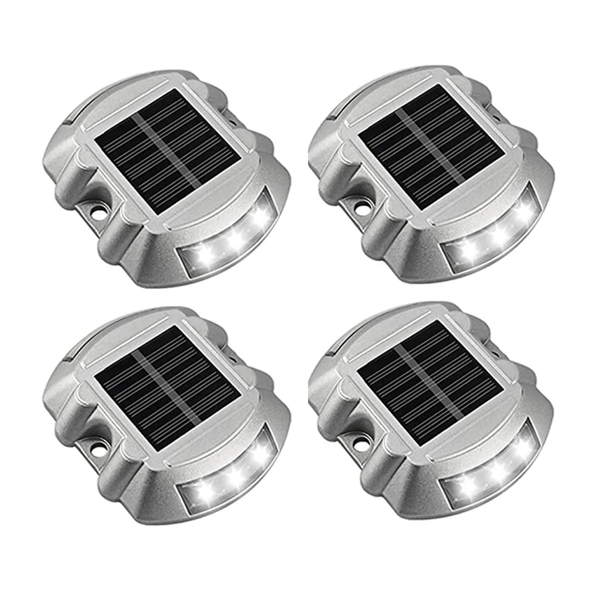 

Driveway Dock Light Solar Deck Light Waterproof Outdoor LED Aluminum Dock Lighting Solar Warning Step Lights for Garden Pathway