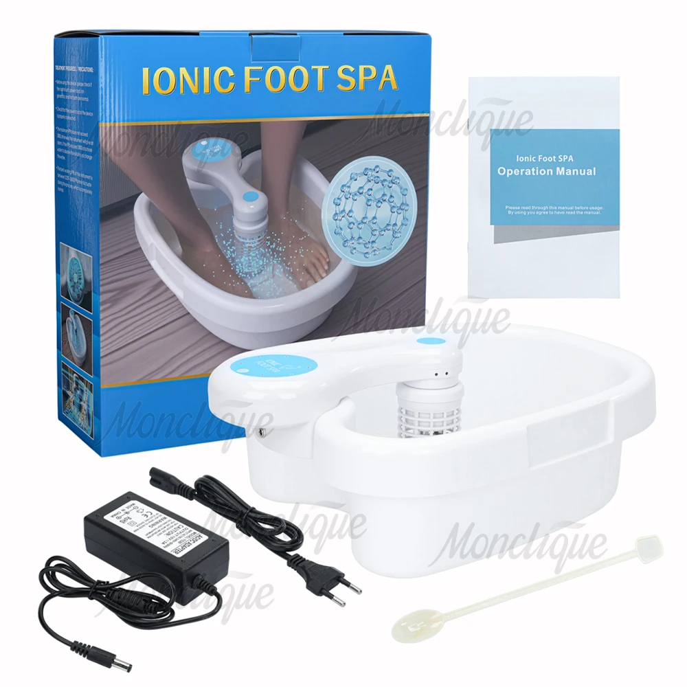 Ionic Detox Foot Bath Tub Aqua Cell Spa Machine Set Hydrogen Enhanced Foot Soak Foot Spa Bath Massage Arrays Aqua Health Therapy