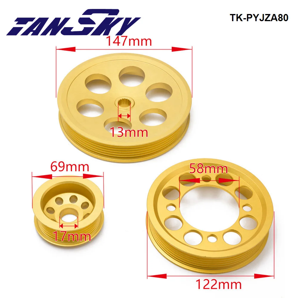 TANSKY Lightweight Crank Pulley For 93-97 Toyota Supra JZA80 2JZGTE Underdrive TK-PYJZA80