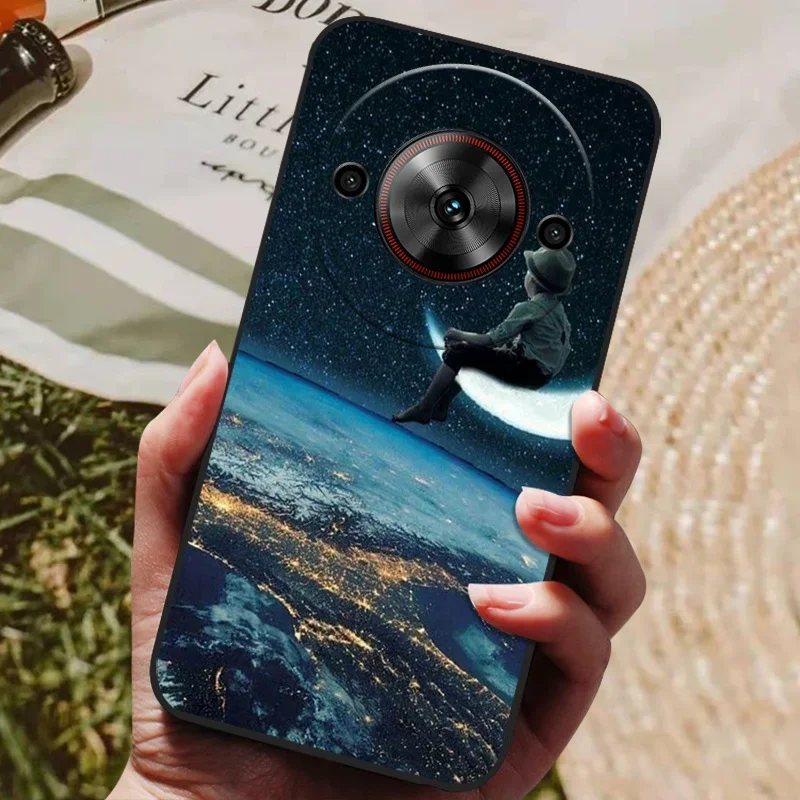 Cool Painted Silicone TPU Soft Phone Case with Black Protective Shell Design