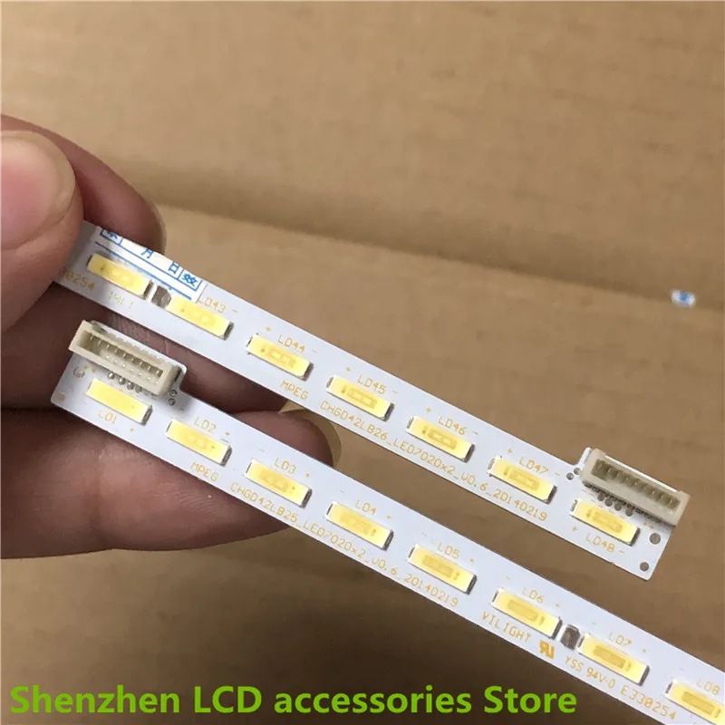 

2piece/lot for Changhong 42C6000I CHGD42LB25/6 -LED7020X2 JUCA7.308.0010391 lef t + right LCD TV backlight bar 100%NEW