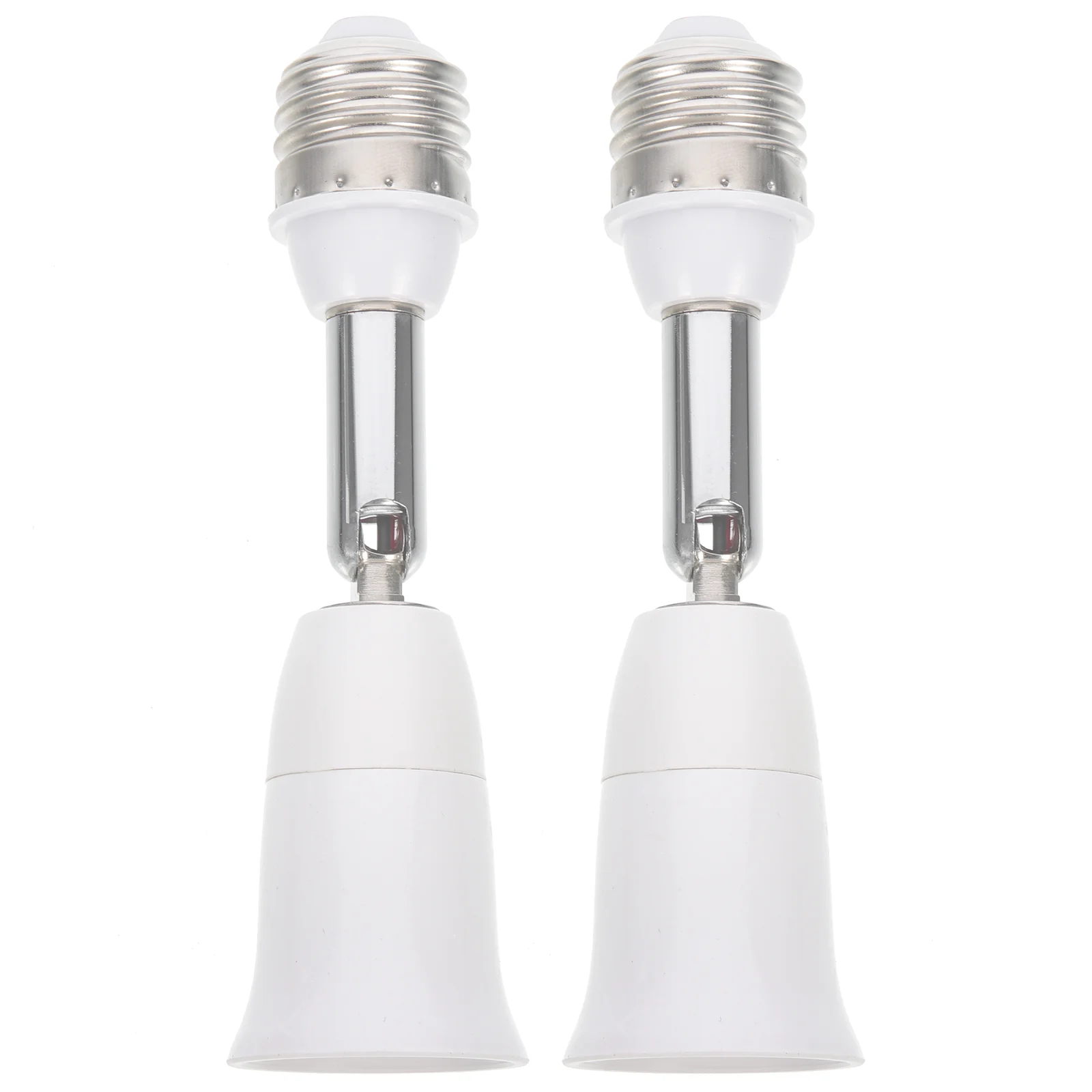 

2 Pcs Light Bulb Extended Bend Socket Extender Holder Outdoor White Base Adapter