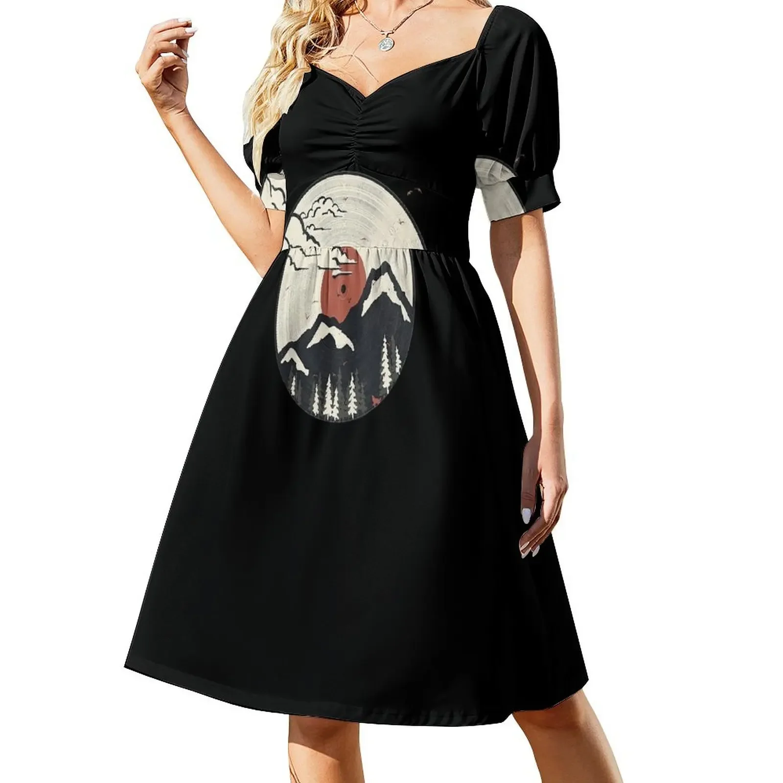 Vestido sin mangas de disco de vinilo retro japonés, vestidos de noche para damas, vestido para embarazadas, vestido de cóctel.