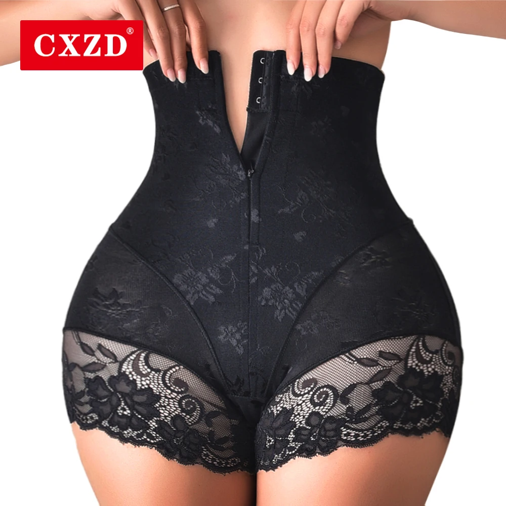 

CXZD Shaper Panties Sexy Lace Shapers Body Shaper with Zipper Double Control Panties Women Shapewear Sexy Lace Waist Trainer