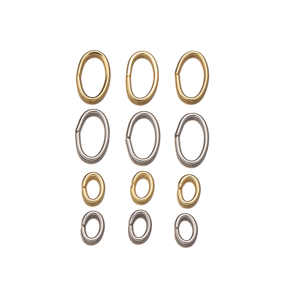 50 Stück Gold Edelstahl Oval Jump Connector Ring für DIY Ohrring Armband Halskette Schlüssel Schmuck Handwerk machen liefert Material – Detail 2