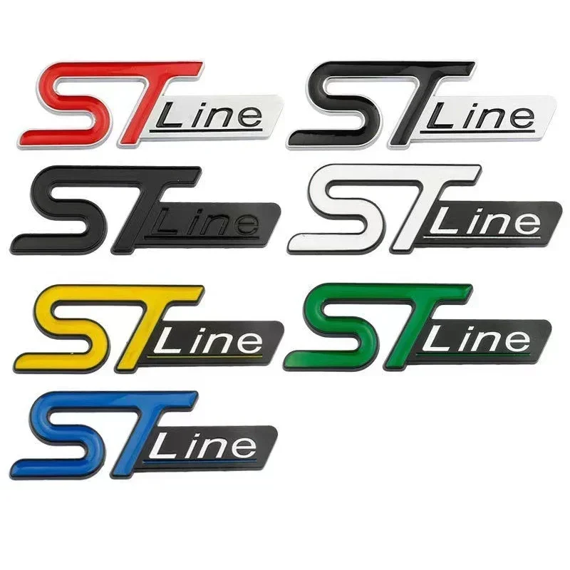 Car logo front grill emblem badge rear trunk sticker decals for FORD ST LINE Focus Kuga Fiesta Mondeo ESCAPE Ecoboost