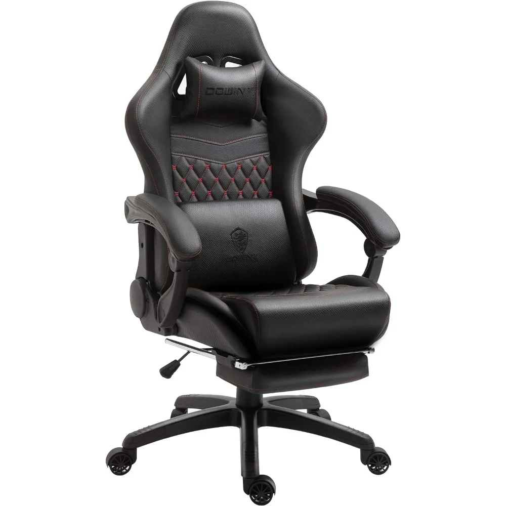 

Dowinx Gaming/Office PC Chair with Massage Lumbar Support, Vintage Style PU Leather High Back Adjustable Swivel Task Chair