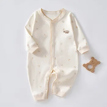 جديد ملابس الخريف الطفل لطيف الكرتون جمبسوت من القطن الخالص للبنين والبنات الذين تتراوح أعمارهم بين 0-18 شهرا بذلة عالية الجودة للفتيات 2