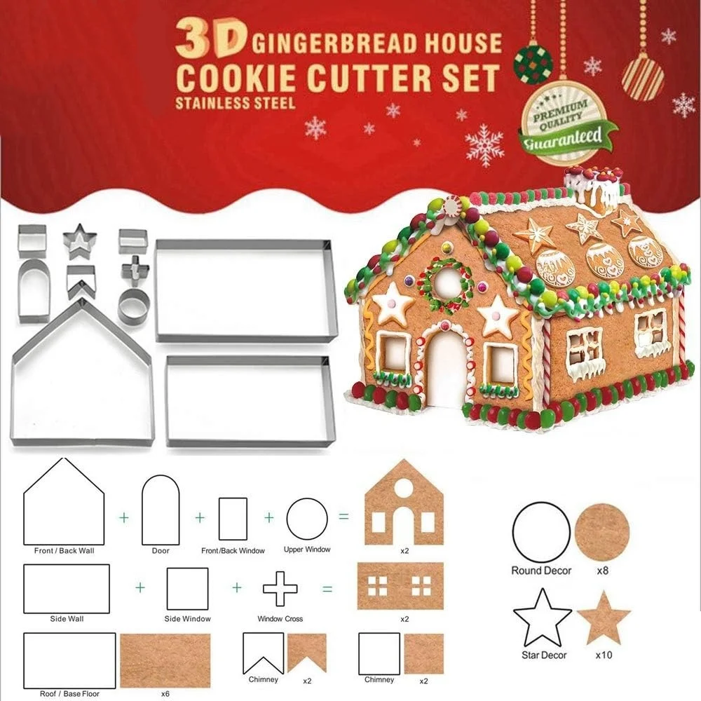 3D Gingerbread House Cookie Cutter Set 1