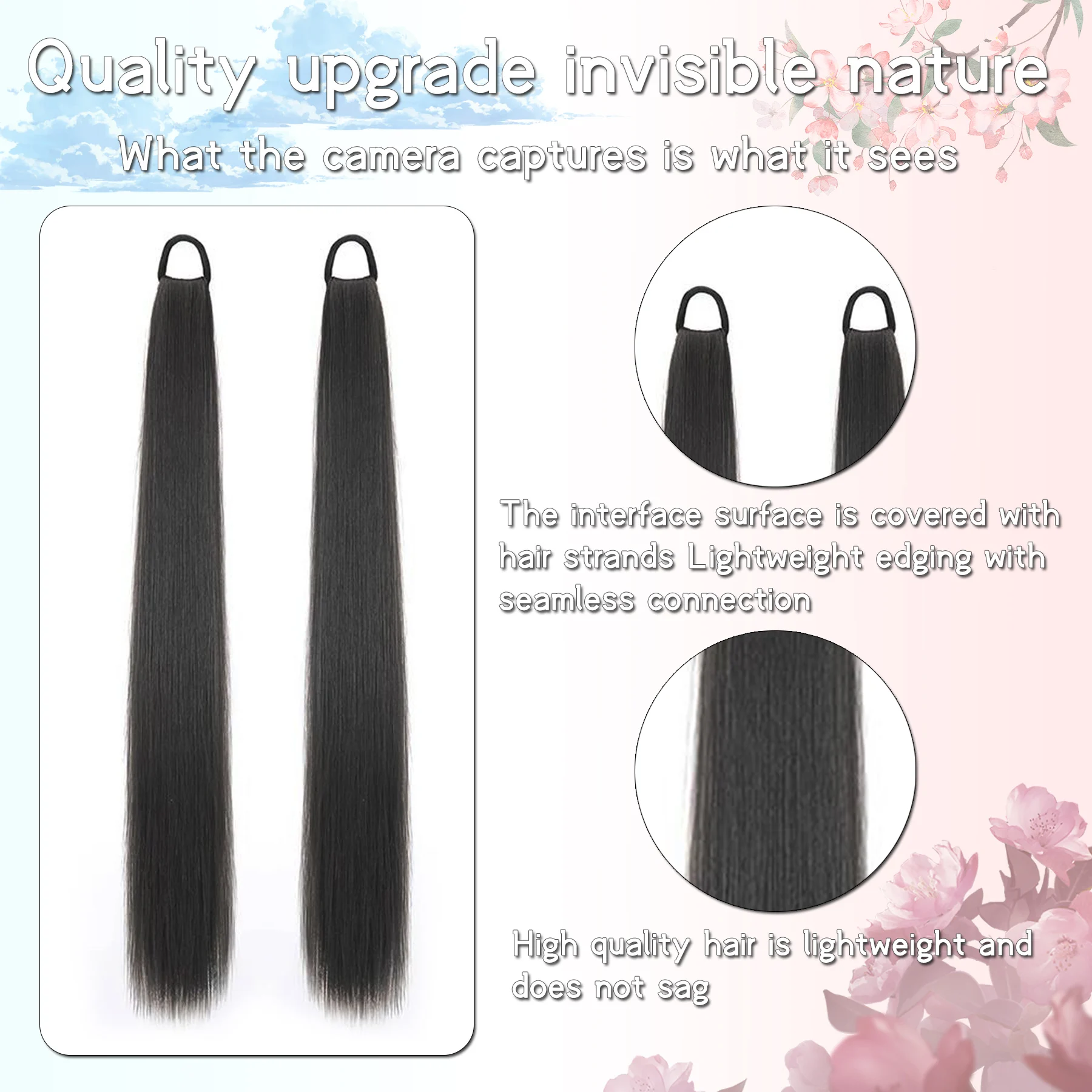 XIYUE False ponytail braid long hair natural bandage style straight hair  hair piece can tie low ponytail
