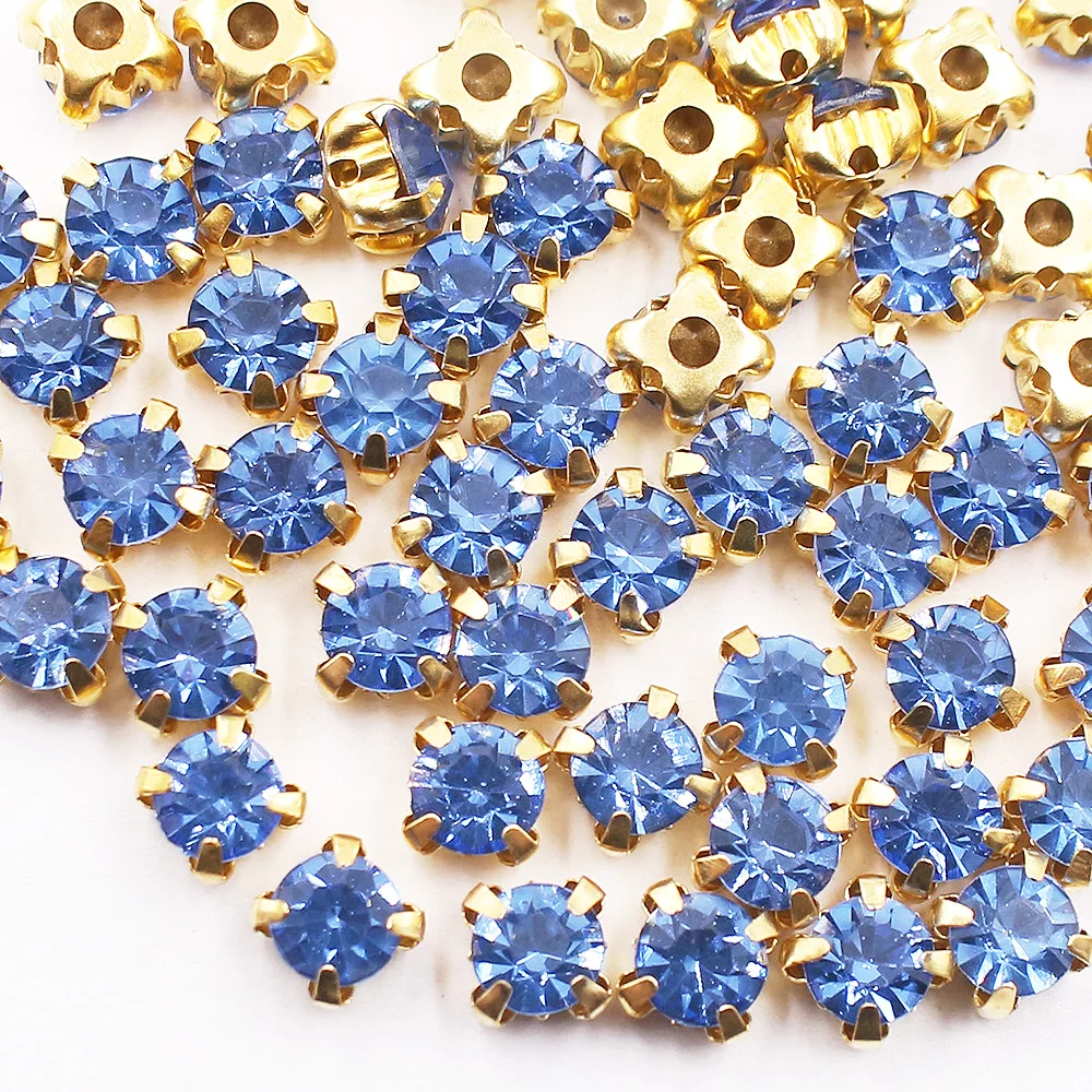 3mm-8mm Gold Klaue Strass Trim Glänzende Kristalle Glas Steine Perlen Strass Kleidungsstück Handwerk Edelsteine Nähen strass Für Kleidung – Detail 5
