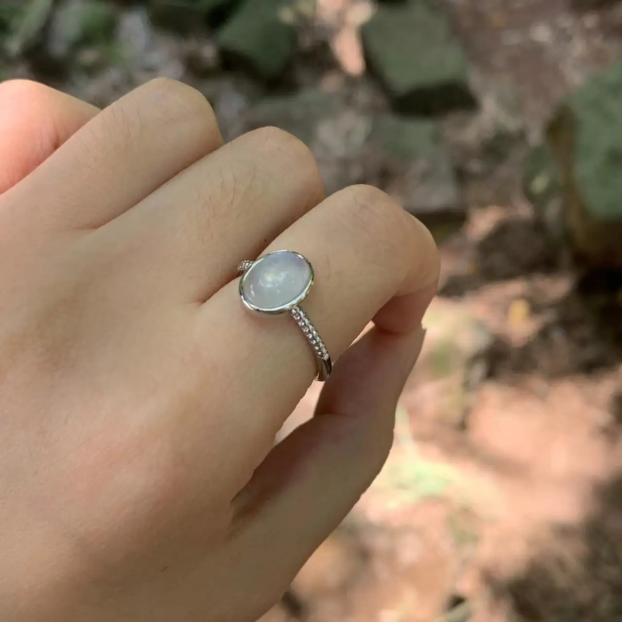 MM Natural MOONSTONE Ring Adjustable Female Ring Jewelry for Women Gift Wholesale High Quality Vintage Fine