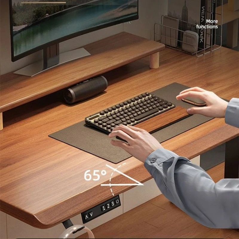 Solid Wood Electric Adjustable Computer Desk Home Office Study Table Gaming Smart Workstation Desk Writing Table Design Style