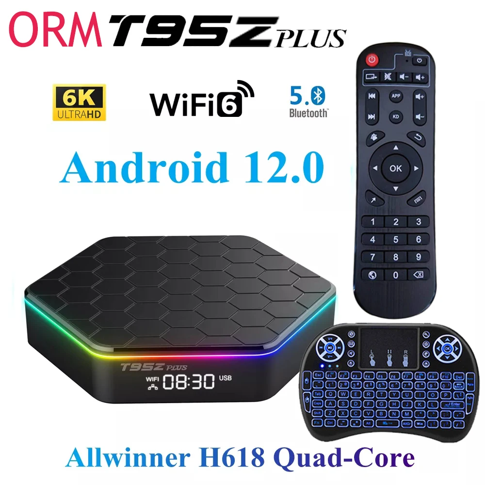 Nuovo T95Z Plus Tv Box Android 12 Smart Android Tv Box Allwinner H618 Dual Band Wifi6 1080P Bt 6K Global Media Player Set Top Box