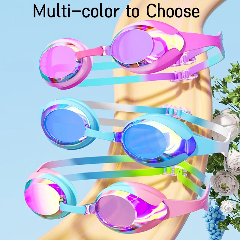 Lunettes de natation enfants anti-buée waterproof - Vision HD, verres électroplaqués ou transparents au choix