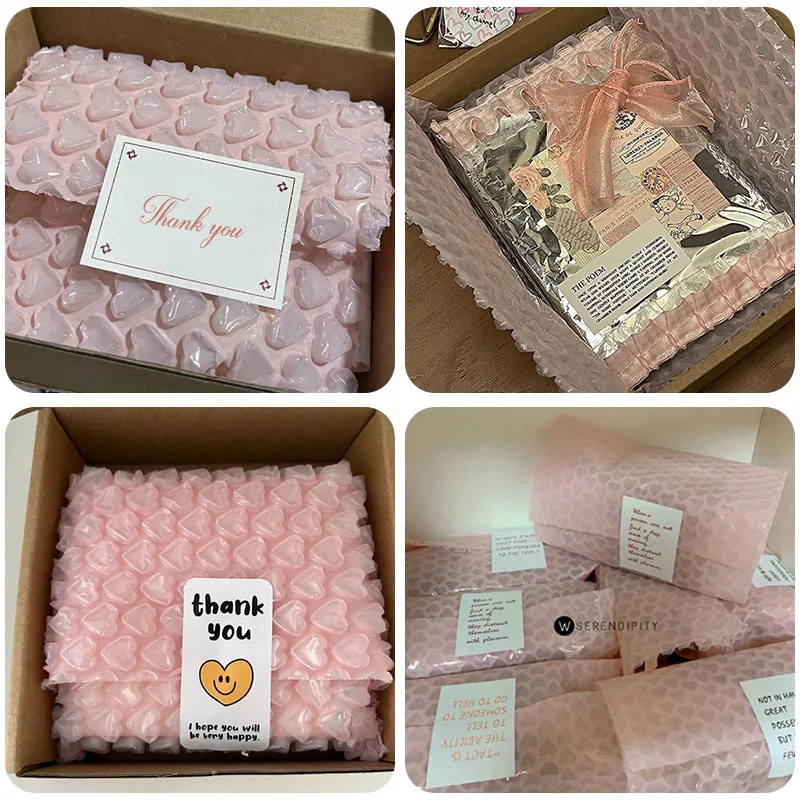 Bubble Wrap 20cmx5 Meters Heart Shape Shockproof Package For Gifts Box Fragile Glass Goods Pack Party Decor
