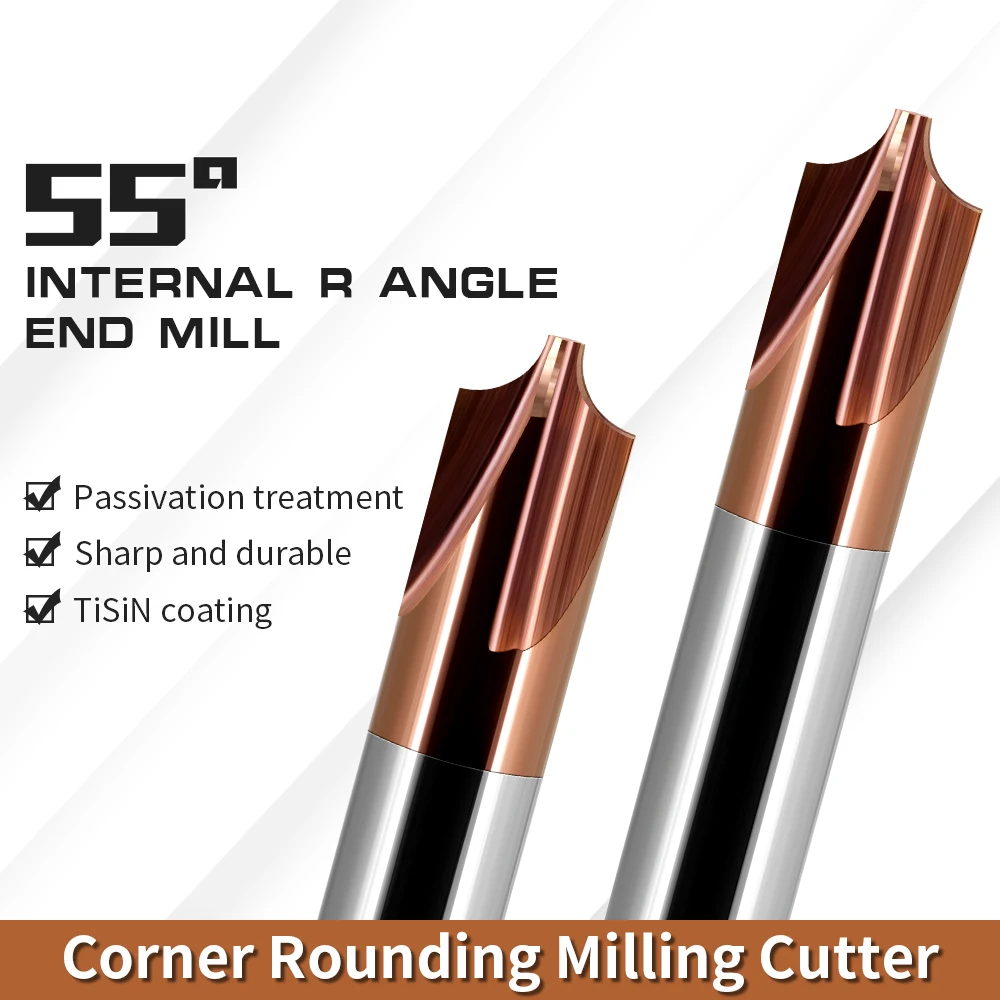 Augusttools HRC55 Carbide Inner Radius Corner Rounding Cutter End Mill ...