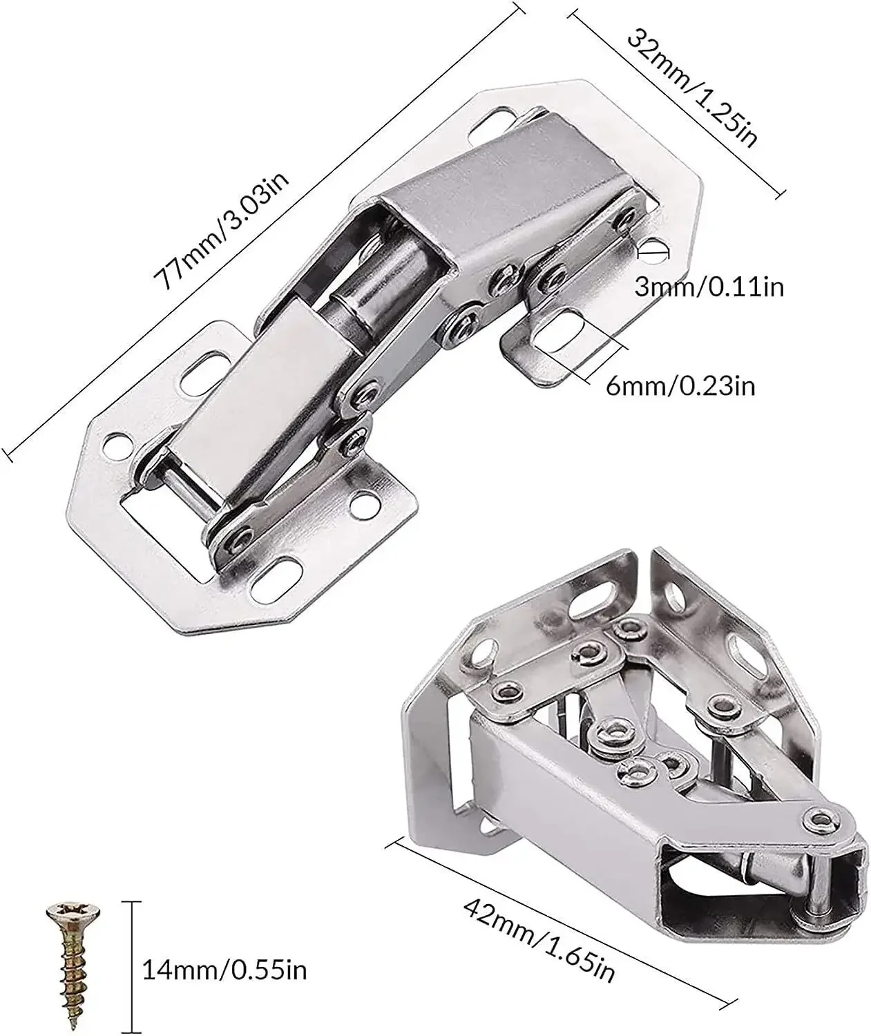 90Degree3-4Inch Not Drilling Hole Cabinet Hinge Cabinet Door Soft Closing Hinge Hydraulic Buffer Furniture Door Hinges stainless steel hinges door hinges
