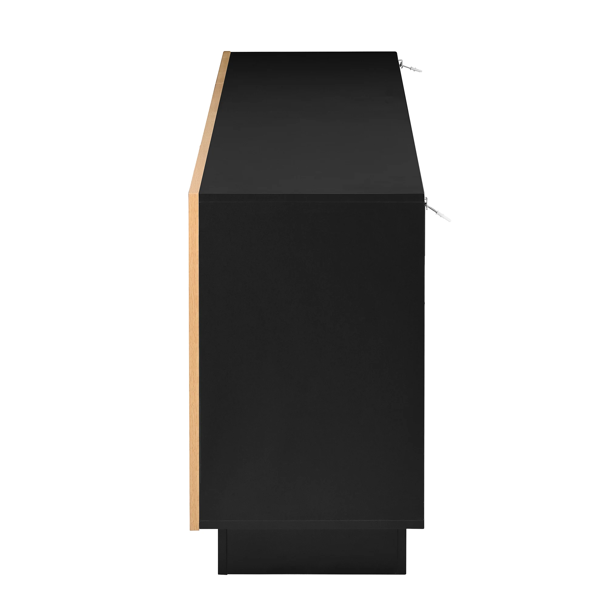 Modernes 160-cm-Sideboard mit viel Stauraum, geometrischem Design und verstellbarem Regal – Aufbewahrungsschrank für das Wohnzimmer – Detail 21