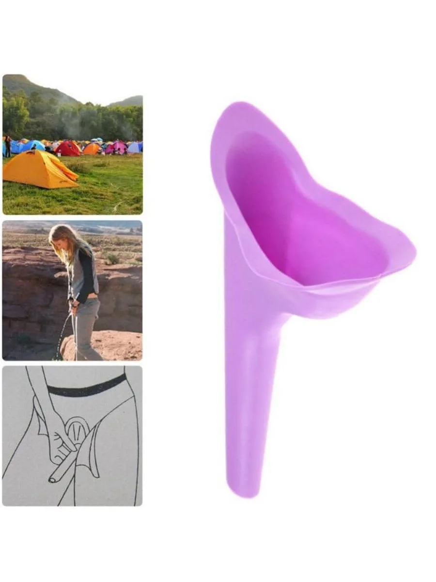 1PC Women Girl Urinal Outdoor Travel Camping Female Urinal Soft Silicone Urination Device Stand Up & Pee Lady Mobile Toilet