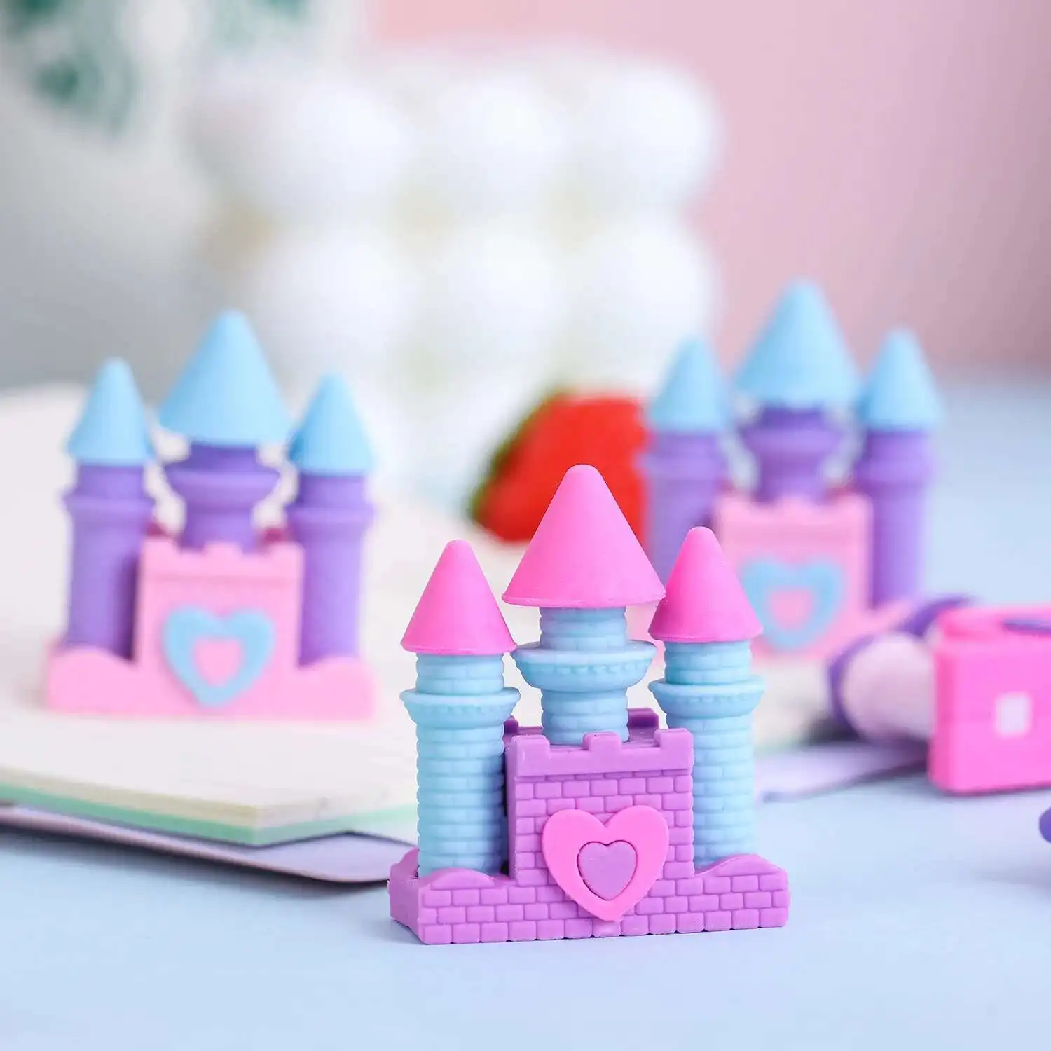 Cute Kawaii Princess Dream Castle Rubber Eraser Novelty Stationery Office School Supplies 1 Set pencil eraser