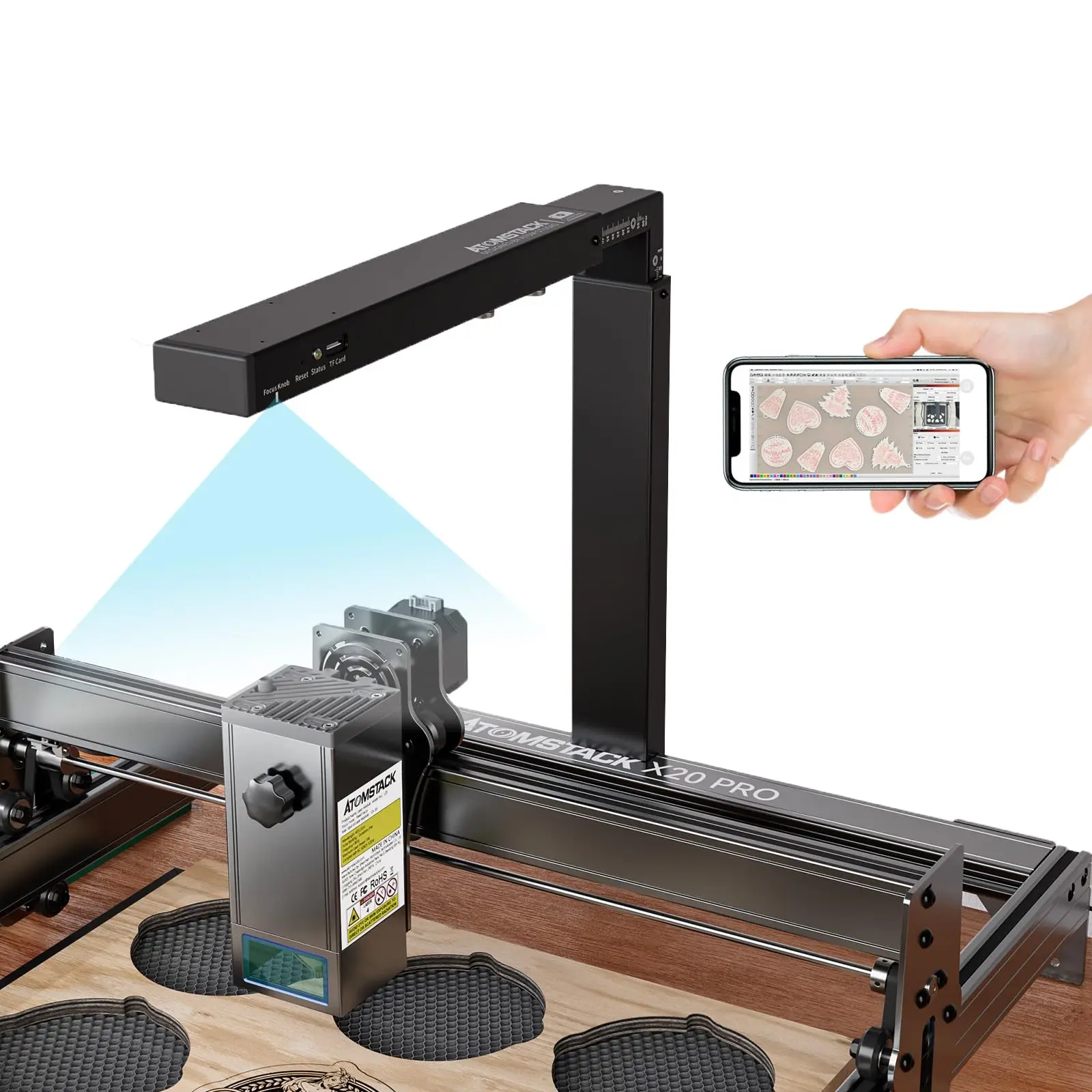 AC2 LightBurn Camera for Laser Engraving Machines 1080P HD Video Visual Preview WiFi Real-Time Precise Positioning