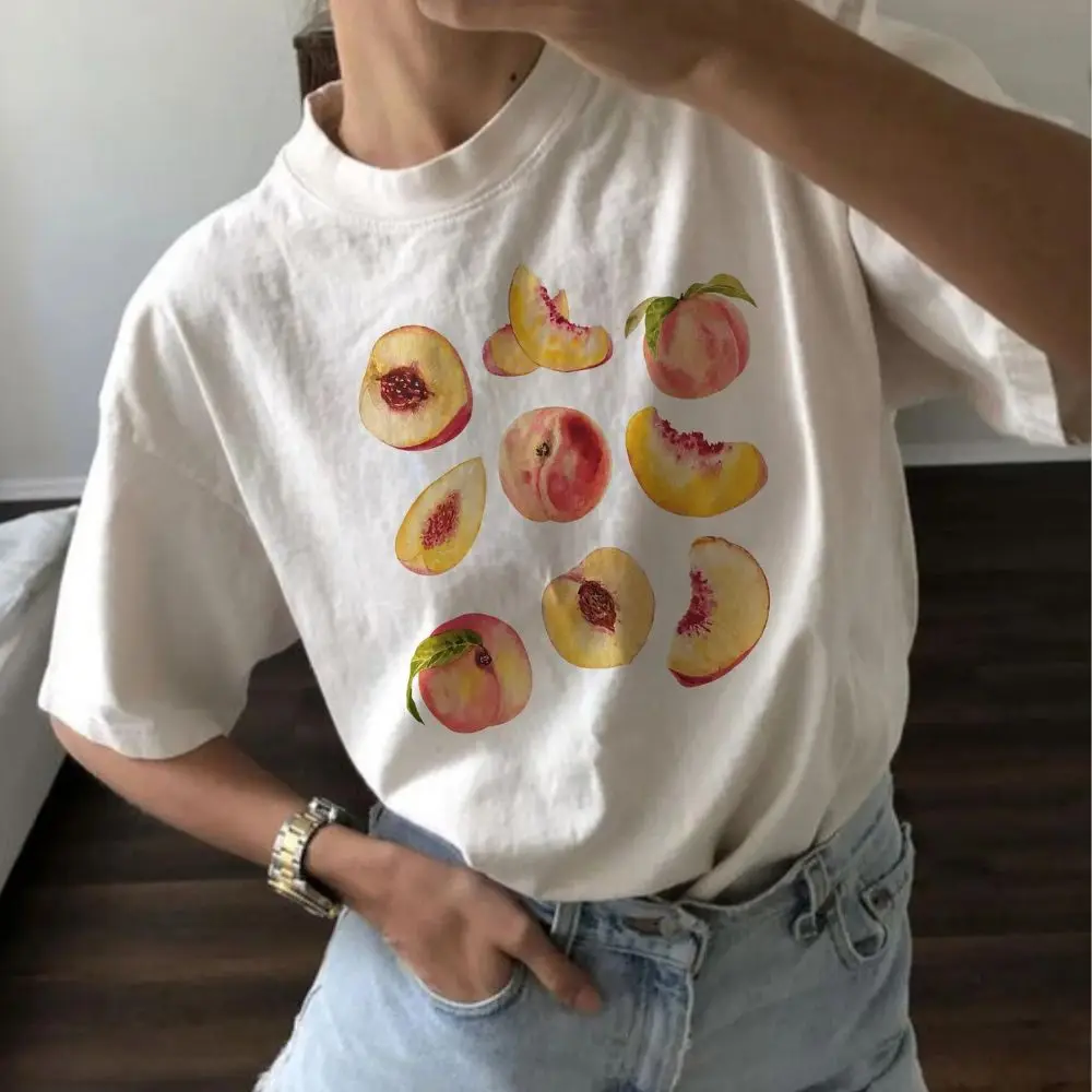 

Peach T-Shirt Vintage Graphic Shirt Aesthetic Fruit Shirt Boho Shirt Fruit Tee Peach Shirt Peach Graphic T-Shirt For Women