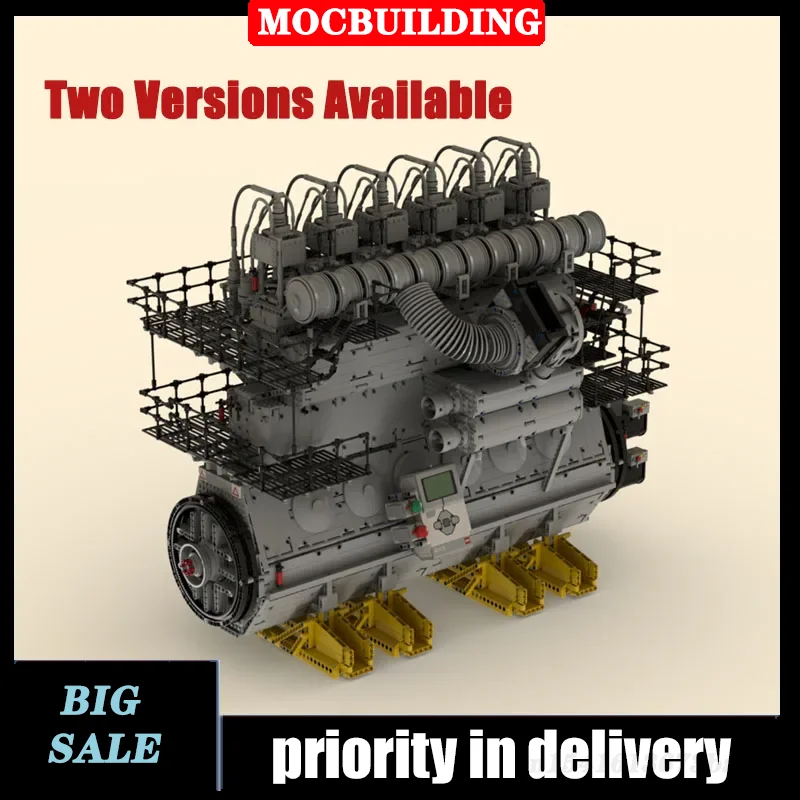 1079.41€ 52% OFF|Technologie 2 Marine Dieselmotor Generator Modell Montage Baustein Moc elektrische Sammlung Serie| | - AliExpress