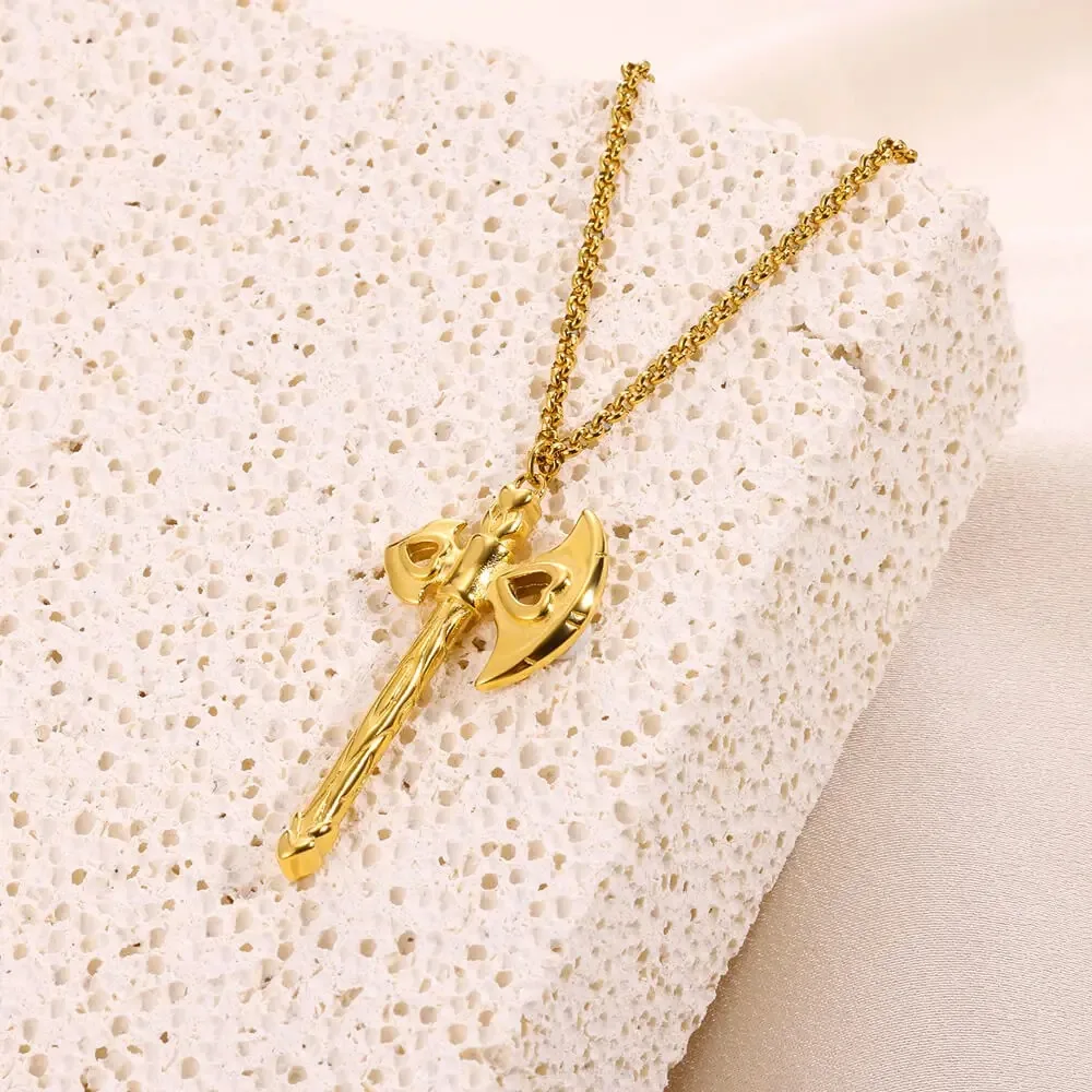 Stainless Steel Hollow Love Ax Necklaces For Women