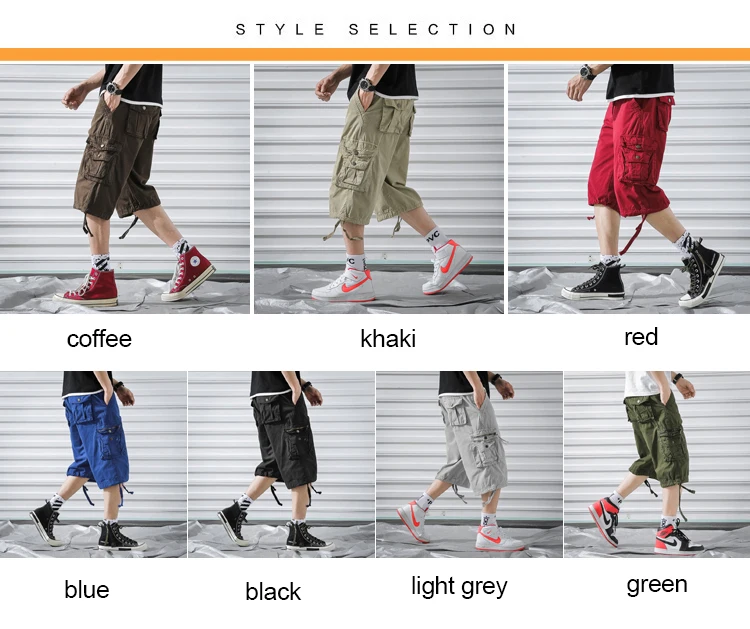 best casual shorts Military Shorts Men Cargo Shorts Summer Trousers Knee Length Punk Style Streetwear Men Work Trousers Fashion Bottoms 2022 casual shorts for men