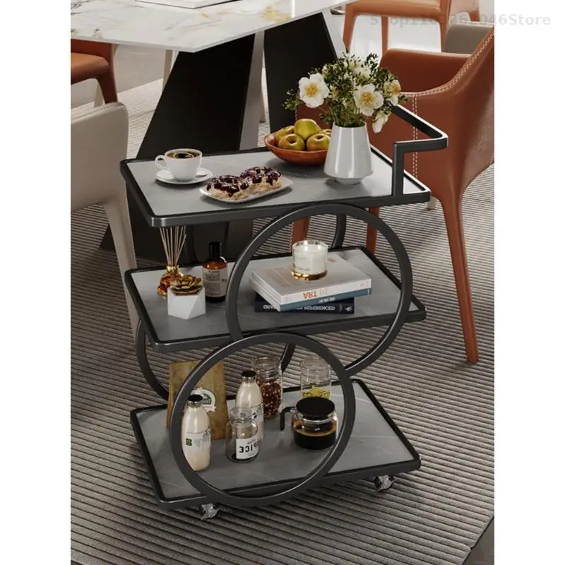 Food Truck Trolley Food Delivery Ins Hotel Wine Car Luxury Light Luxury Mobile Tea Cart Beverage Cake Trolley