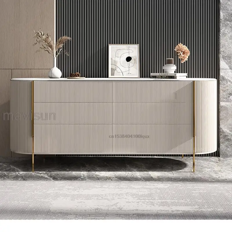 Slate Light Luxury Modern Wall Kitchen Sideboard Living Room White Storage Locker With Drawers Wood Cupboard Organizer Furniture