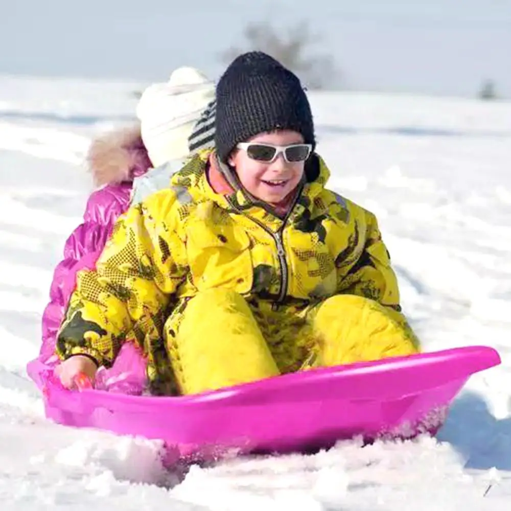 Plastic Snow Sled Sleigh Snow Speeder Sled With Pull Rope Toboggan Winter Sledge Kid Scooter For Winter Sport snow sledge snowboarding gear