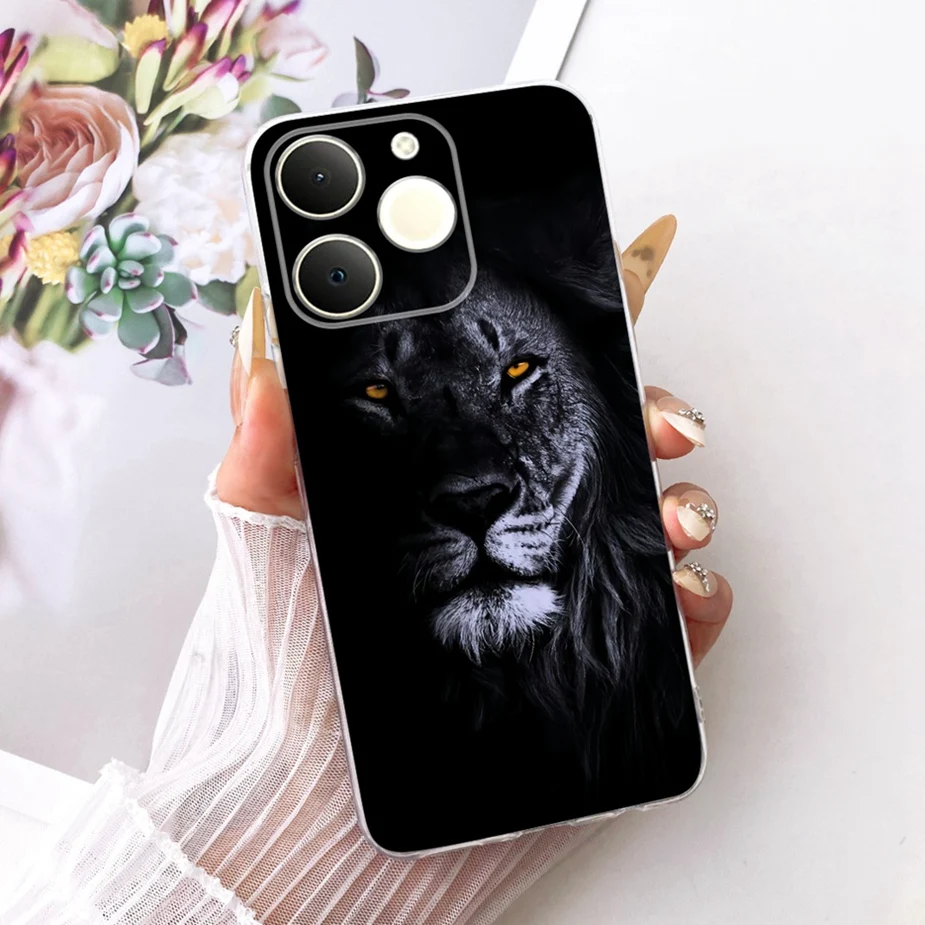Luxury Lotus Painted Soft Silicone Case - Elegant Protective Cover