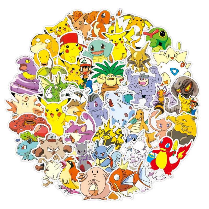 10 50 100ピース ロットポケモンステッカー自転車冷蔵庫のラップトップオートバイ落書き子供のためのギフト漫画ピカチュウステッカー ステッカー Aliexpress