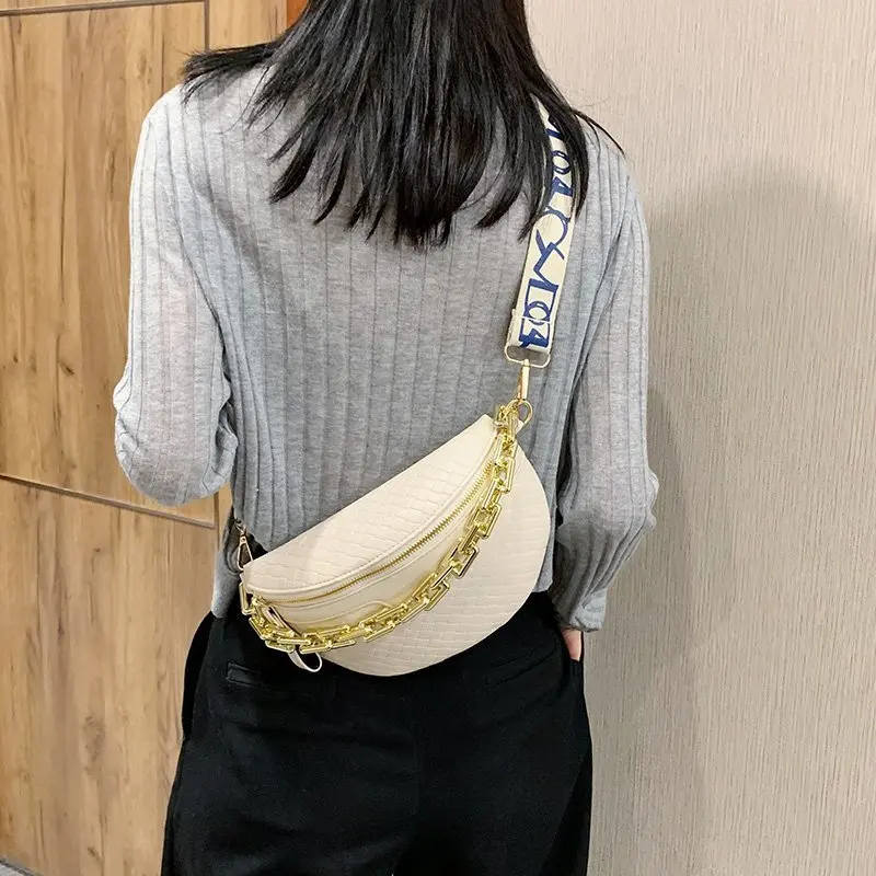 Luxury Women's Fanny Pack Waist Bag Thick Chain Shoulder Crossbody