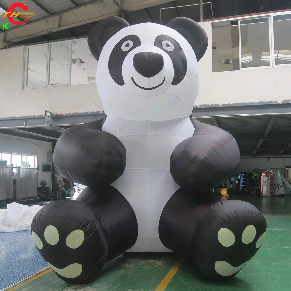 

Бесплатная доставка двери 4 м/5 м/6 м гигантская надувная панда мультяшное животное реплика модели для наружной рекламы украшение