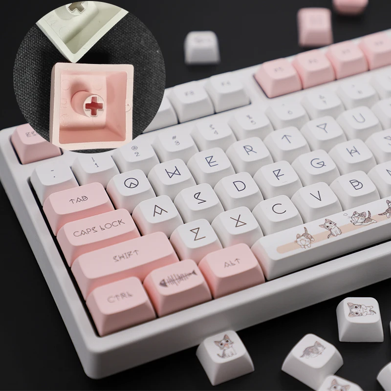 Perfil PBT DYE-Sublimação Teclado Mecânico Keycap Para 64 68 87 104 108