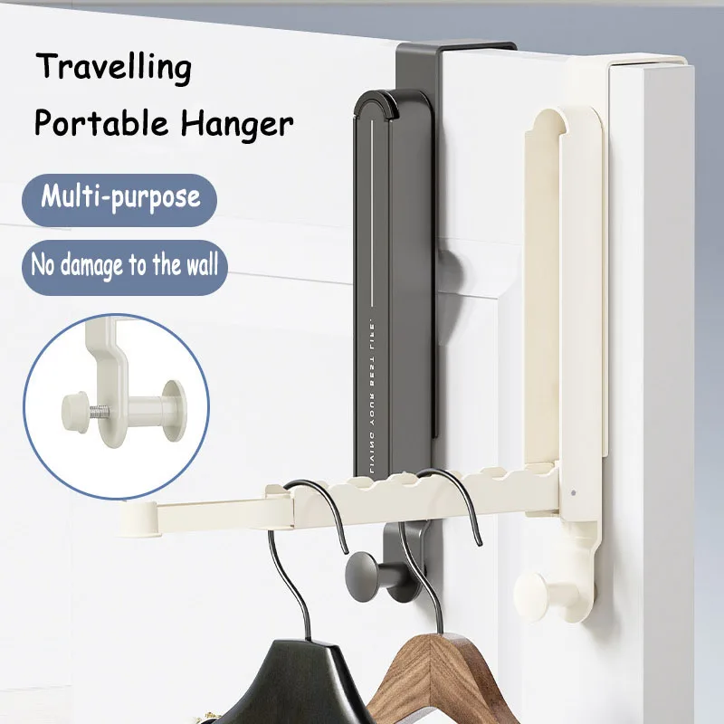Folding Wall Hook Portable Drying Rack Hidden Robe Towel Coat Hook Door Back Expandable Sticky Space Save 1pc