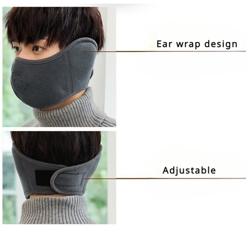 Warm Earmuffs Fur Earmuffs Winter Earmuffs Unisex Breathable Holes Mask Cold-Proof Thermal Mask Two-In-One Wrap Band Ear Warmer Outdoor Riding Ear Muff