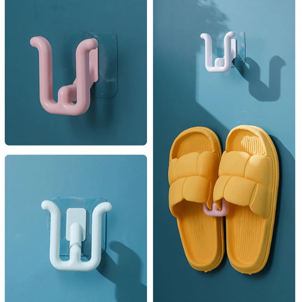 1pcs Simple Slippers Holder No Drilling Waterproof Slippers Shelf For Living Room Toilet