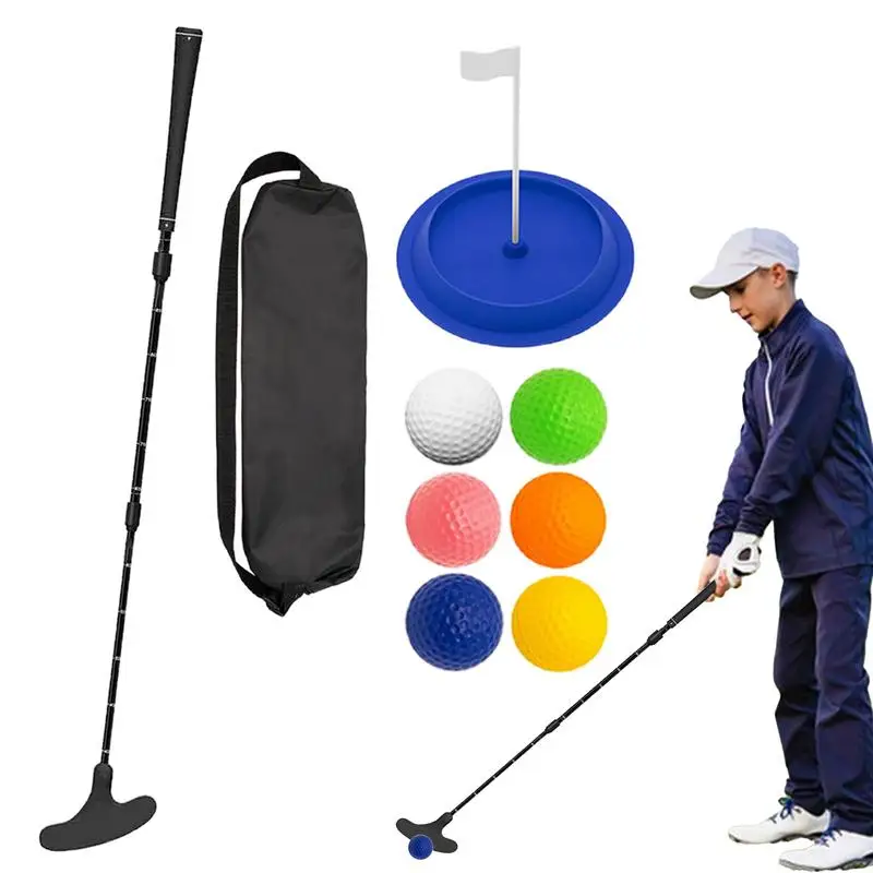 

Golf Putter Set Portable Mini Golf Equipment Practice Kit 3-Section Combo Rod with 6 Practice Golf Balls for Golf Trainer Kit