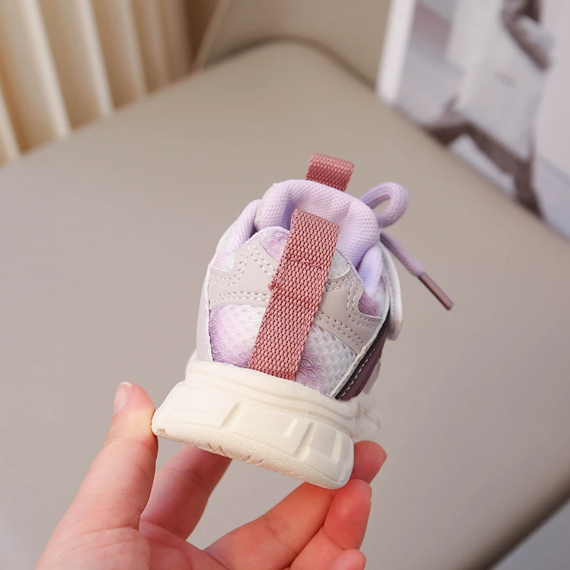 Baskets pour enfants en maille marron respirantes et légères pour garçons et filles, chaussures de tennis tendance antidérapantes et souples pour enfants et bébés_voghion.com