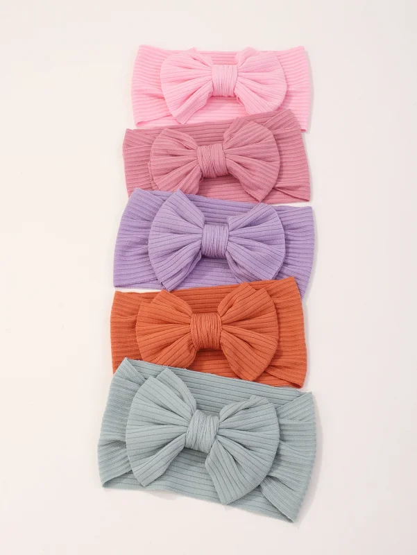 5pcs/set 0-3Y Headbands Chiffon Flower Soft Strecth Hair Band Handmade for Baby Newborns Head Tie Infants Babe Hair Accessories