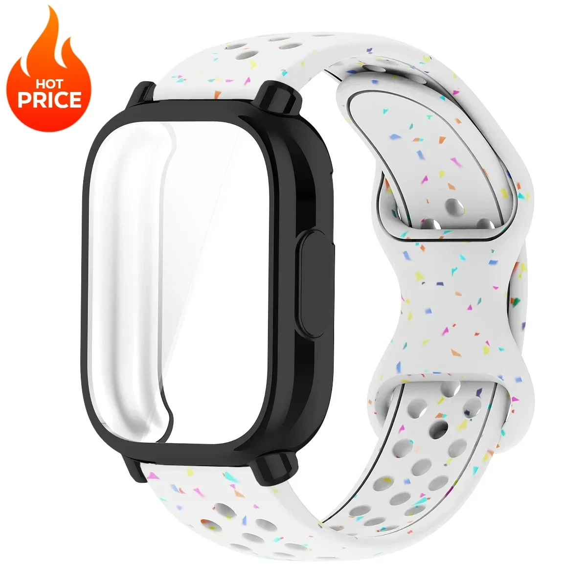 Enhanced Silicone Strap and TPU Protector Case for Full-Screen Coverage - Breathable Sports Band Design