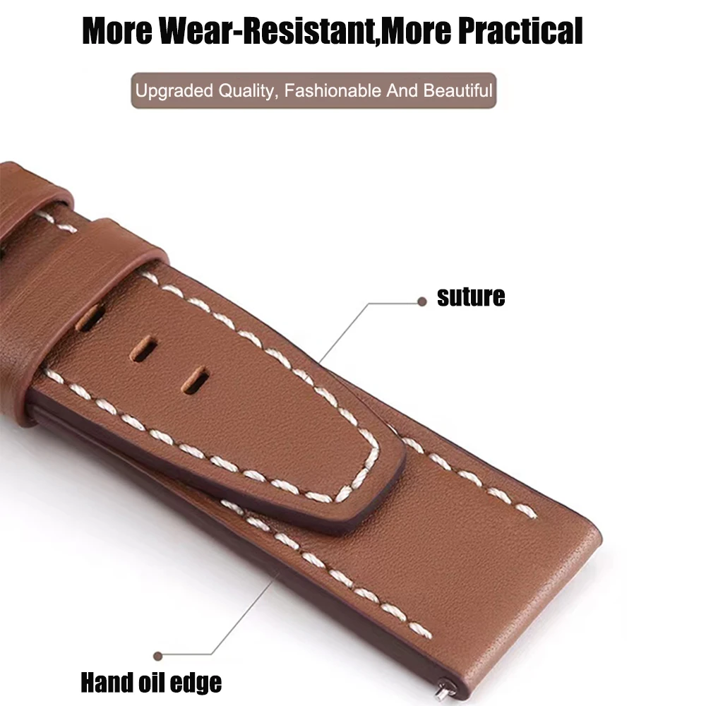 Premium Leather and Silicone Hybrid Watchband