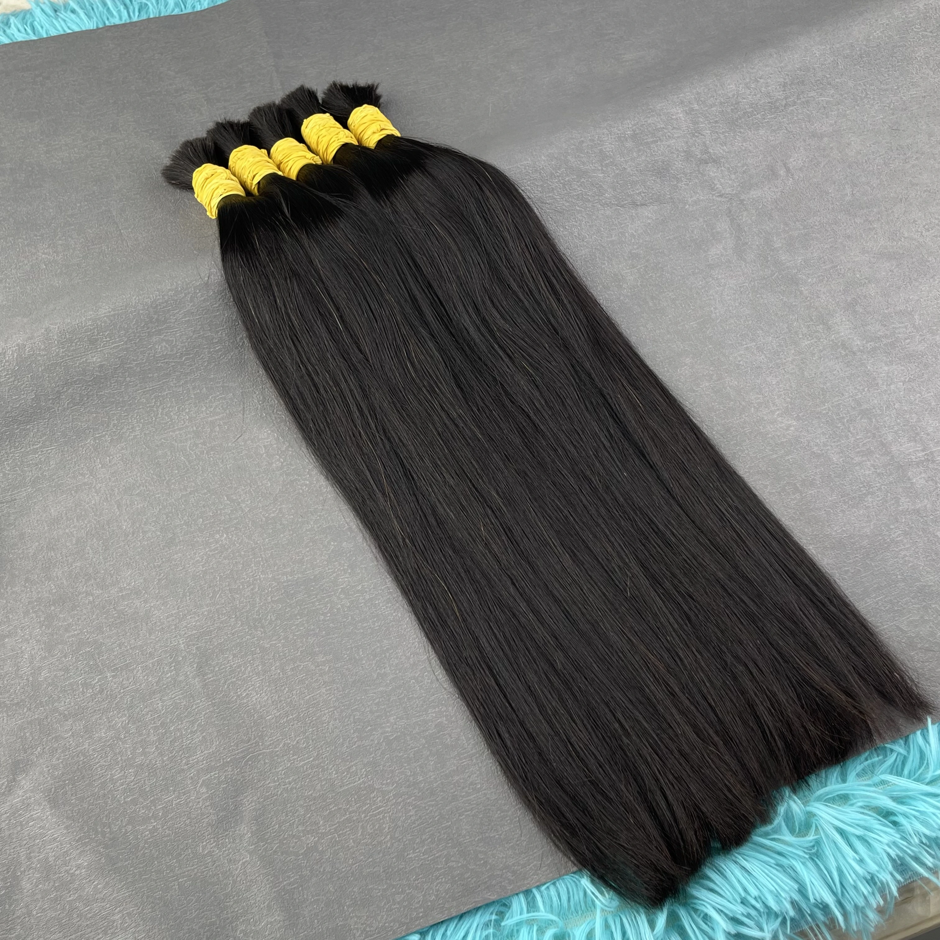 Straight Human Hair Bulk For Braiding Extensiones Cabelo Humano Natural Balck Virgin Weaving Unprocessed No Bulk Human Hair